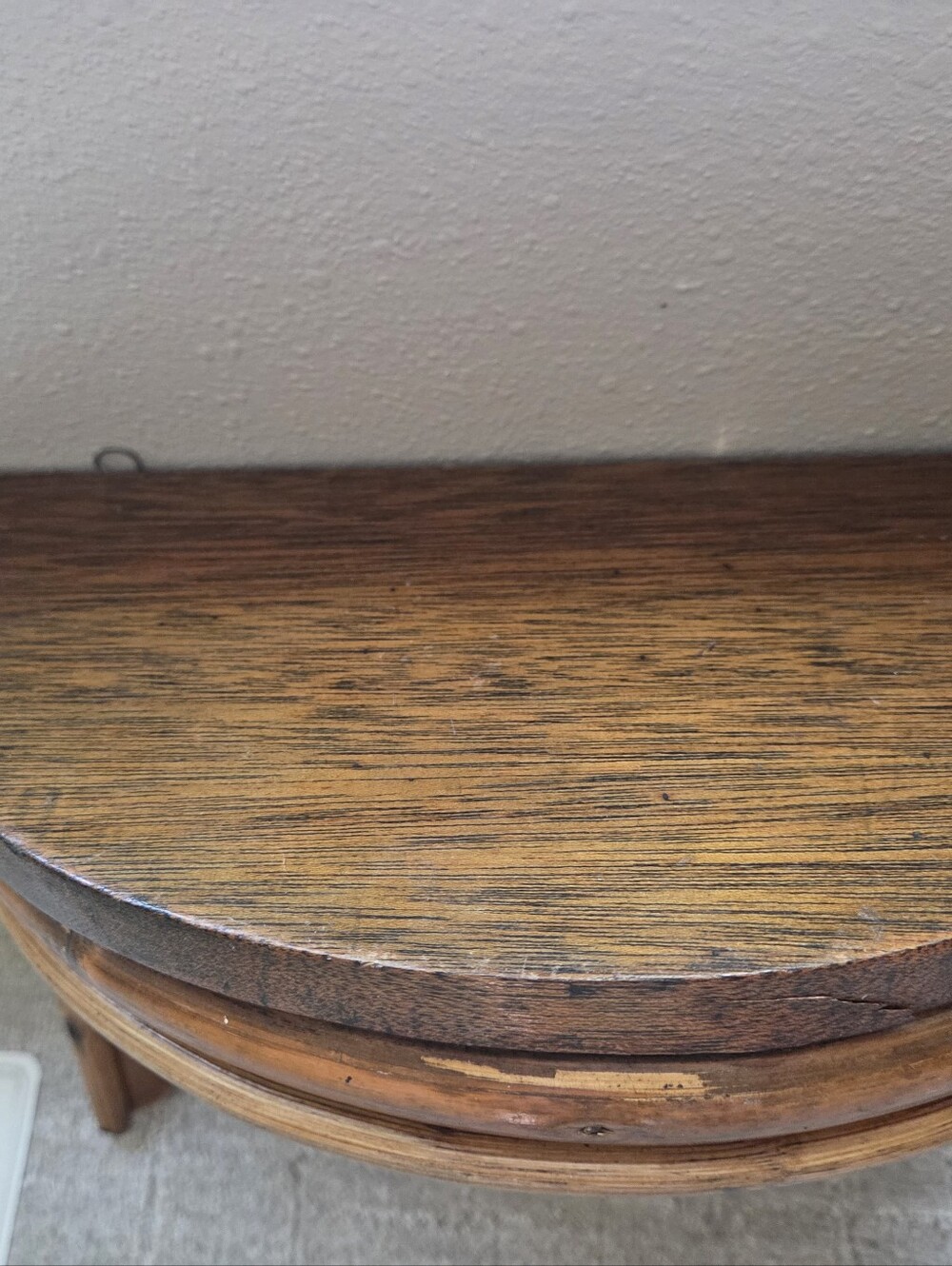 Vtg Pair Rattan Bentwodd Hanging Half Round Shelves Woid 13×10×6.5 - Picture 4 of 11